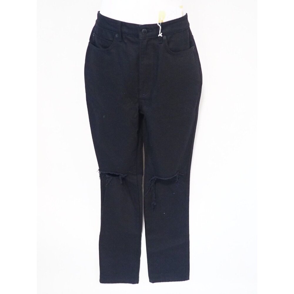 Alexander Wang Black High Waist Dipped Back Distressed Denim Jeans $395, Size 30
